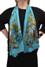 Turquoise Gold Floral Scarf