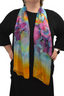 Turquoise Pink Floral Scarf