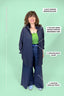 Navy Santorini and Foliage Green Lookbook Outfit (1X-3X)