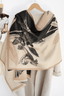 Modern Floral Blanket Scarf Beige & Black by She's Got Leggz