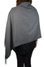 Grey Button Shawl Poncho