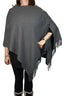 Grey Button Shawl Poncho