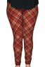 Burgundy Region Plaid Leggings