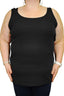 Comfort Reversible Tank Top - Regular and Ledged 1X / Black / Regular by She's Got Leggz