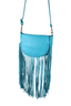 Faux Leather Fringe Crossbody Bag - Turquoise by She's Got Leggz
