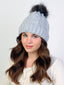 Knitted Plush Toque with Pom Pom