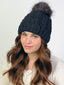 Knitted Plush Toque with Pom Pom