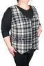 Black and White Lined Vest and Leggings Lookbook Outfit (SM-XL)