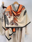 Modern Floral Blanket Scarf Orange & Black by She's Got Leggz