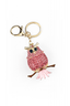 Rhinestone Keychain Bag Charms Rhinestone Pink Owl Key Chain by She's Got Leggz