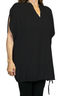 Split Tulip Sleeve Top - Black