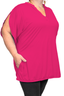 Split Tulip Sleeve Top - Power Pink